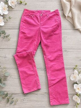 LOFT Modern Straight Pink Corduroy Pants NWT Size 10 Live in Pink
